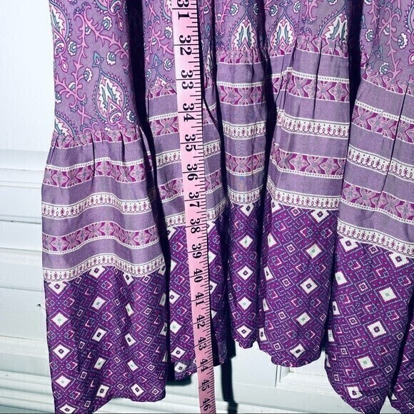 Bluestreak II Women’s Boho Chic Dress w/Spaghetti‎ Straps, Size M Purple Paisley - Picture 2 of 7